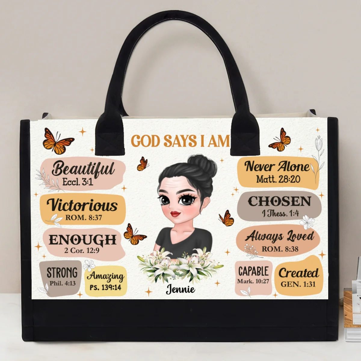 God Say I Am - Personalized Custom Canvas Tote Bag - Image 6