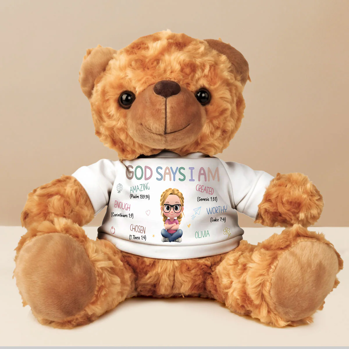 God Says I Am Amazing - Personalized Custom Cuddle Bear