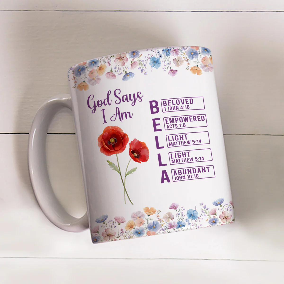 God Says I Am Custom Name - Personalized Custom Coffee Mug - Image 3