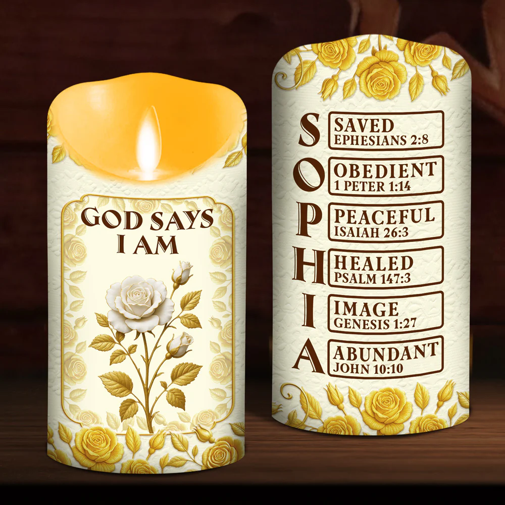 God Says I Am - Personalized Custom 3D Effect LED Candle