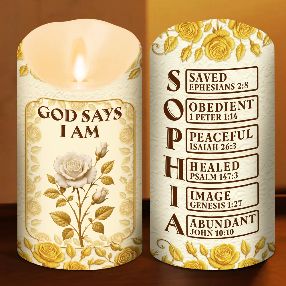 God Says I Am - Personalized Custom 3D Effect LED Candle - Image 2