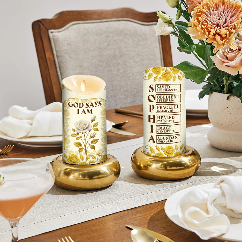 God Says I Am - Personalized Custom 3D Effect LED Candle - Image 3