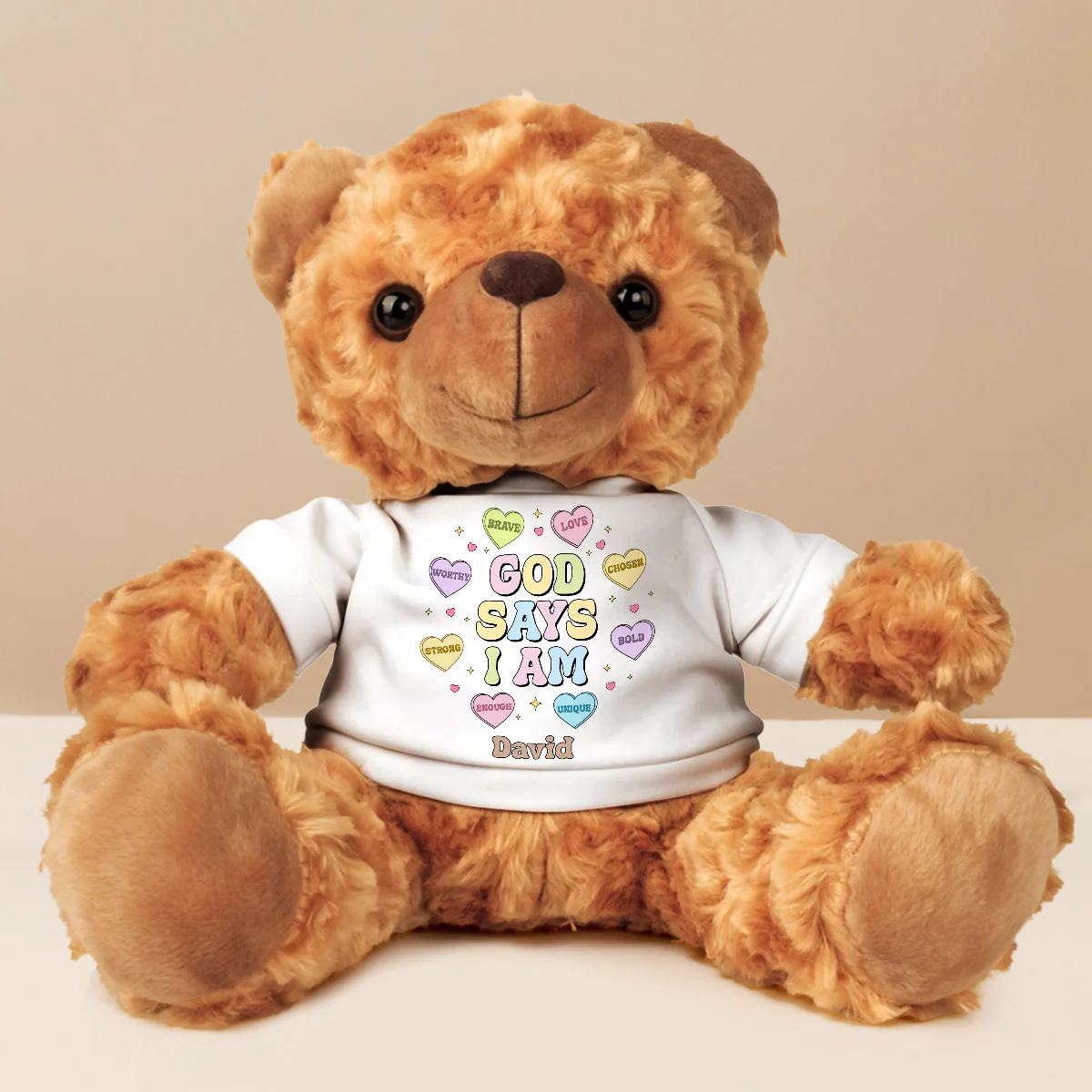 God Says I Am - Personalized Custom Cuddle Bear - Image 5