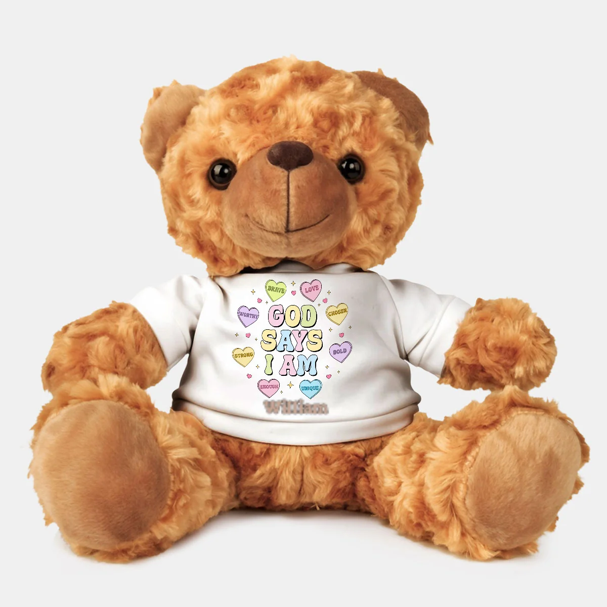 God Says I Am - Personalized Custom Cuddle Bear - Image 6
