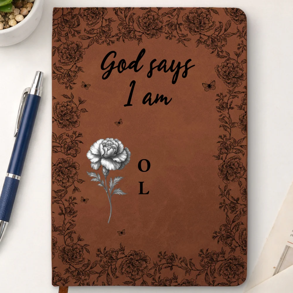 God Says I Am - Personalized Custom Leather Journal - Image 10