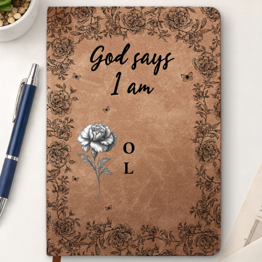 God Says I Am - Personalized Custom Leather Journal - Image 13