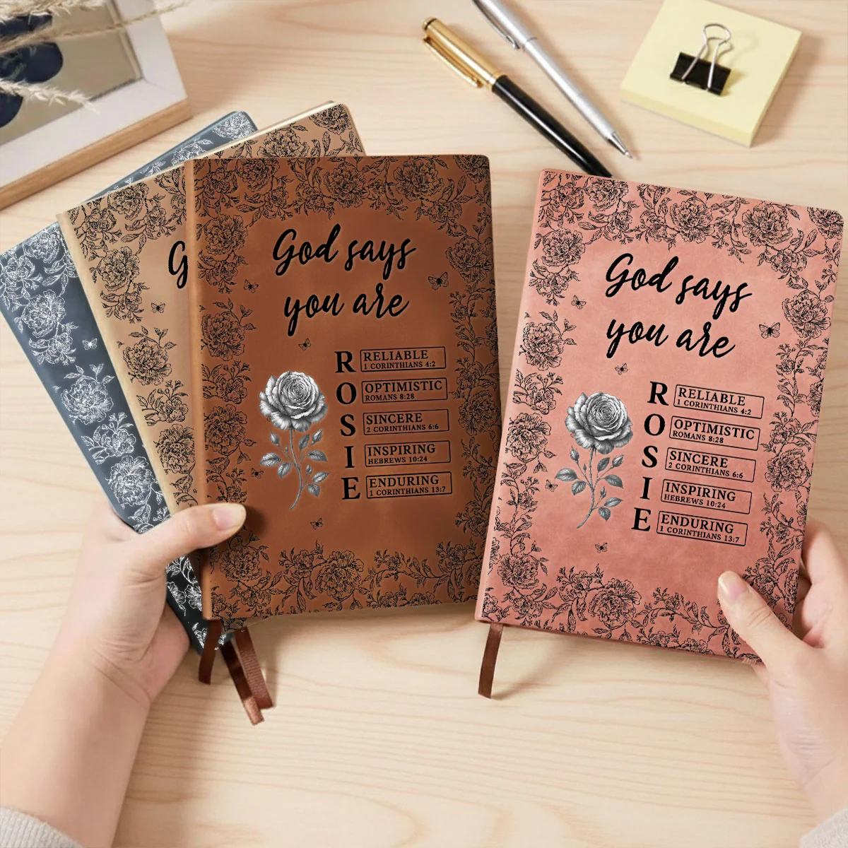 God Says I Am - Personalized Custom Leather Journal - Image 3