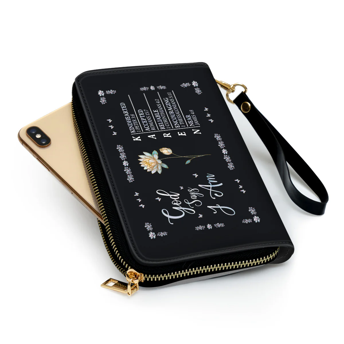 God Says I Am - Personalized Custom Leather Wallet - Image 3