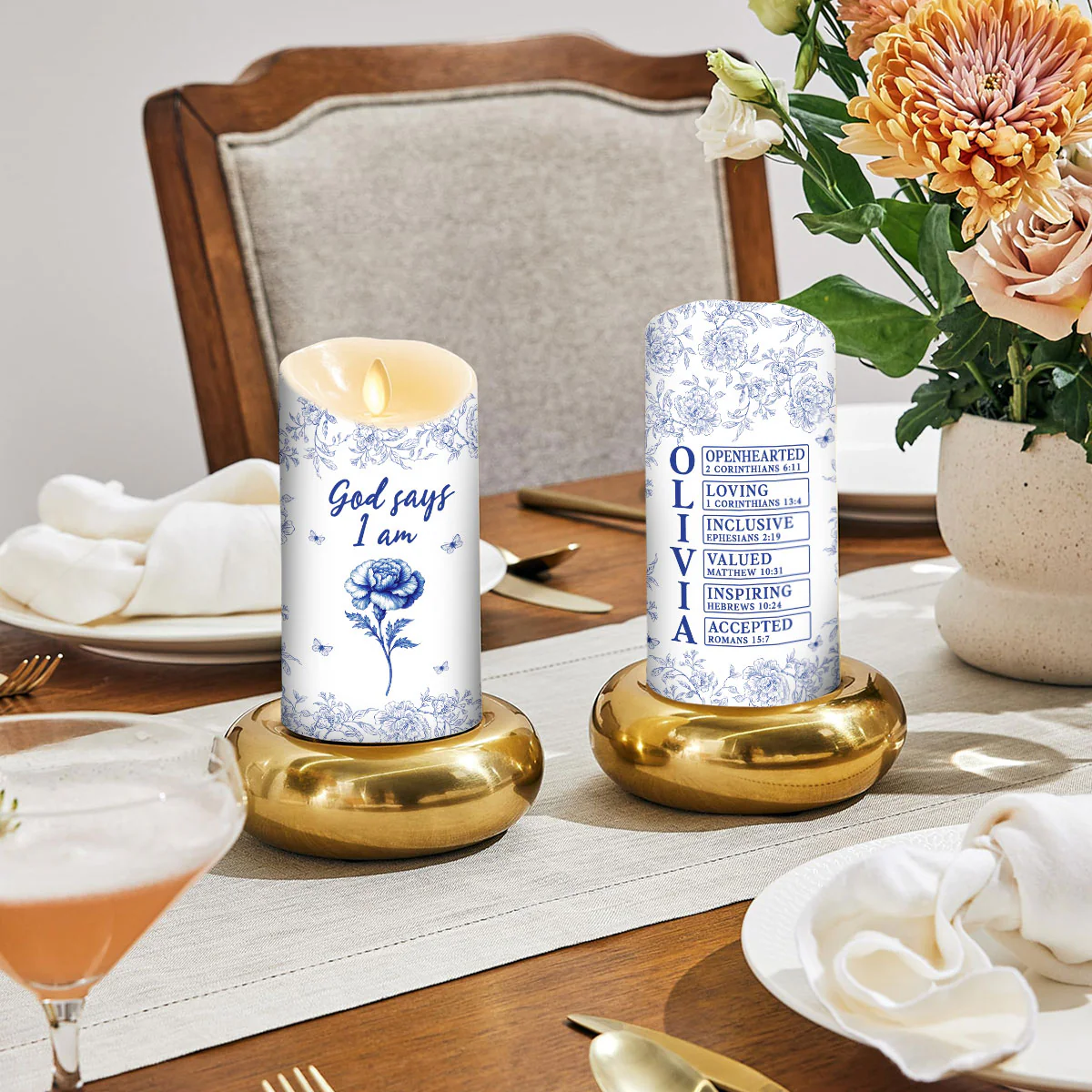 God Says I Am - Personalized Custom LED Candle - Image 2