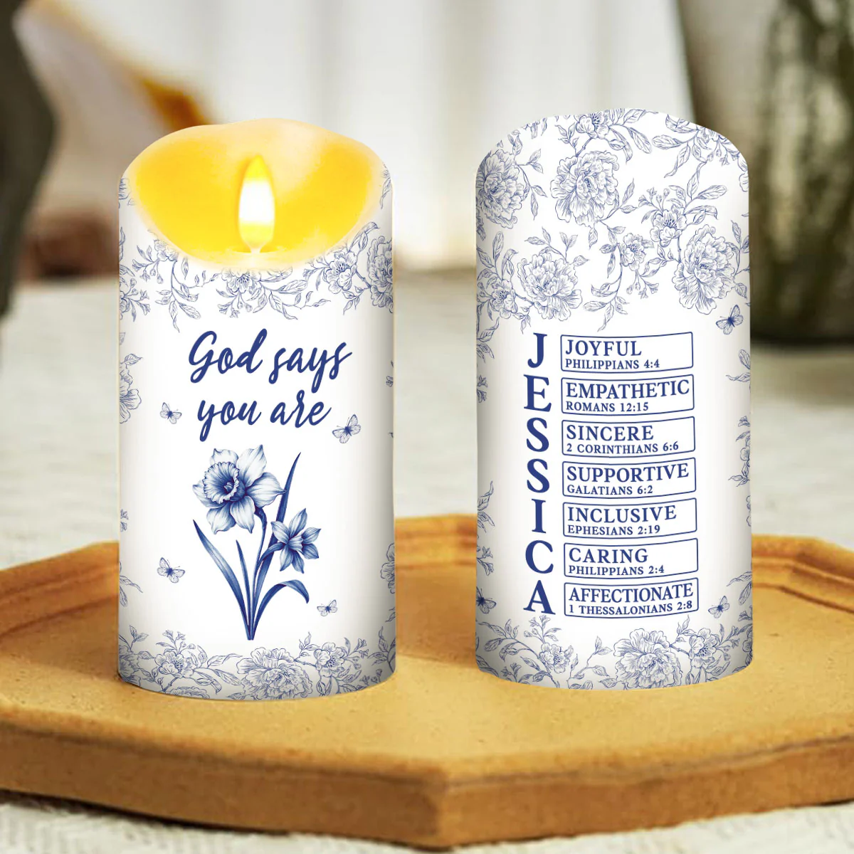 God Says I Am - Personalized Custom LED Candle - Image 4