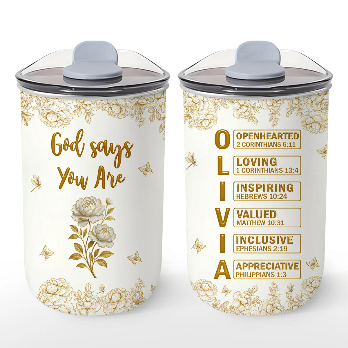 God Says You Are Bible - Personalized Custom 10oz Tumbler