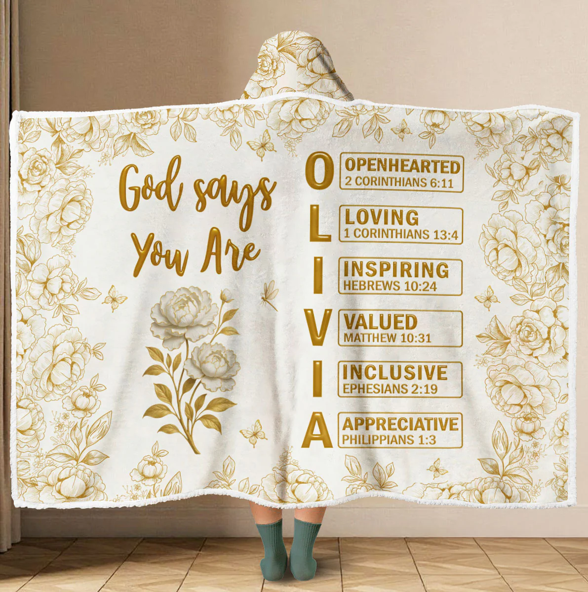 God Says You Are Bible - Personalized Custom Hooded Blanket