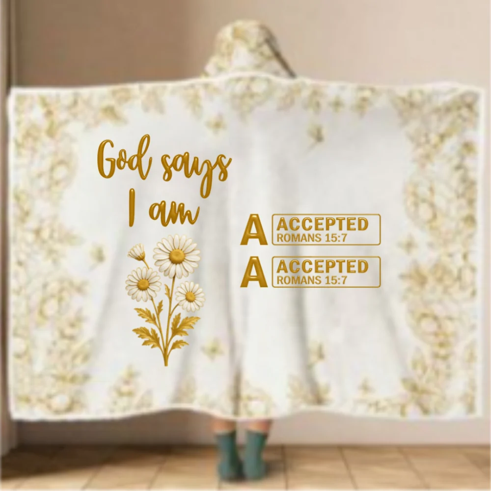 God Says You Are Bible - Personalized Custom Hooded Blanket - Image 7