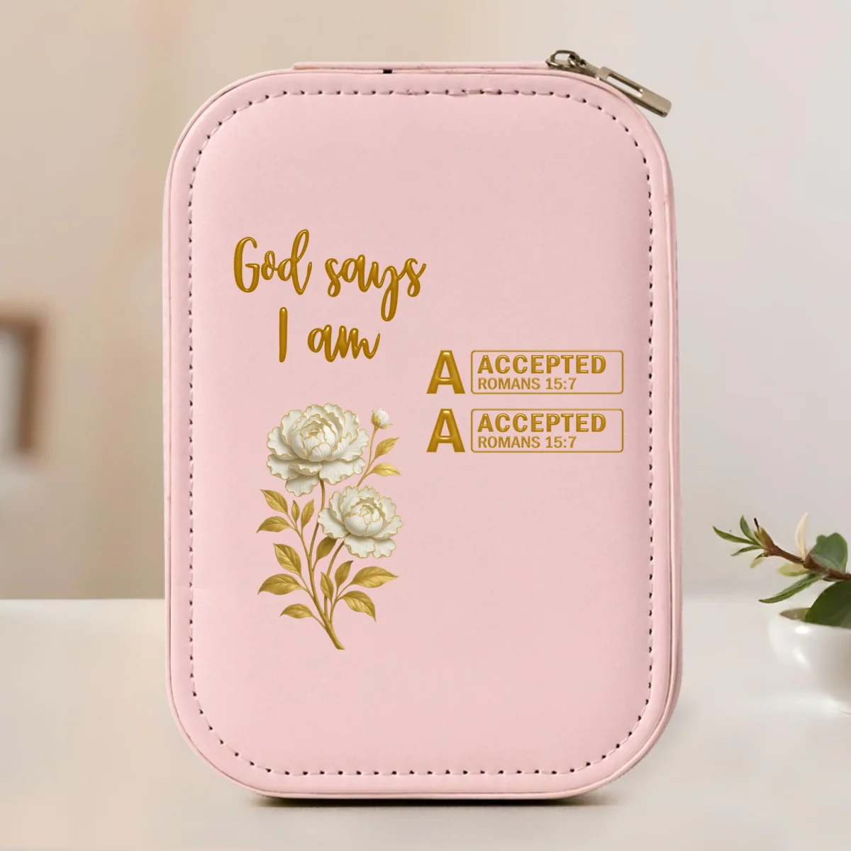 God Says You Are Bible - Personalized Custom Jewelry Box With LED Mirror - Image 8