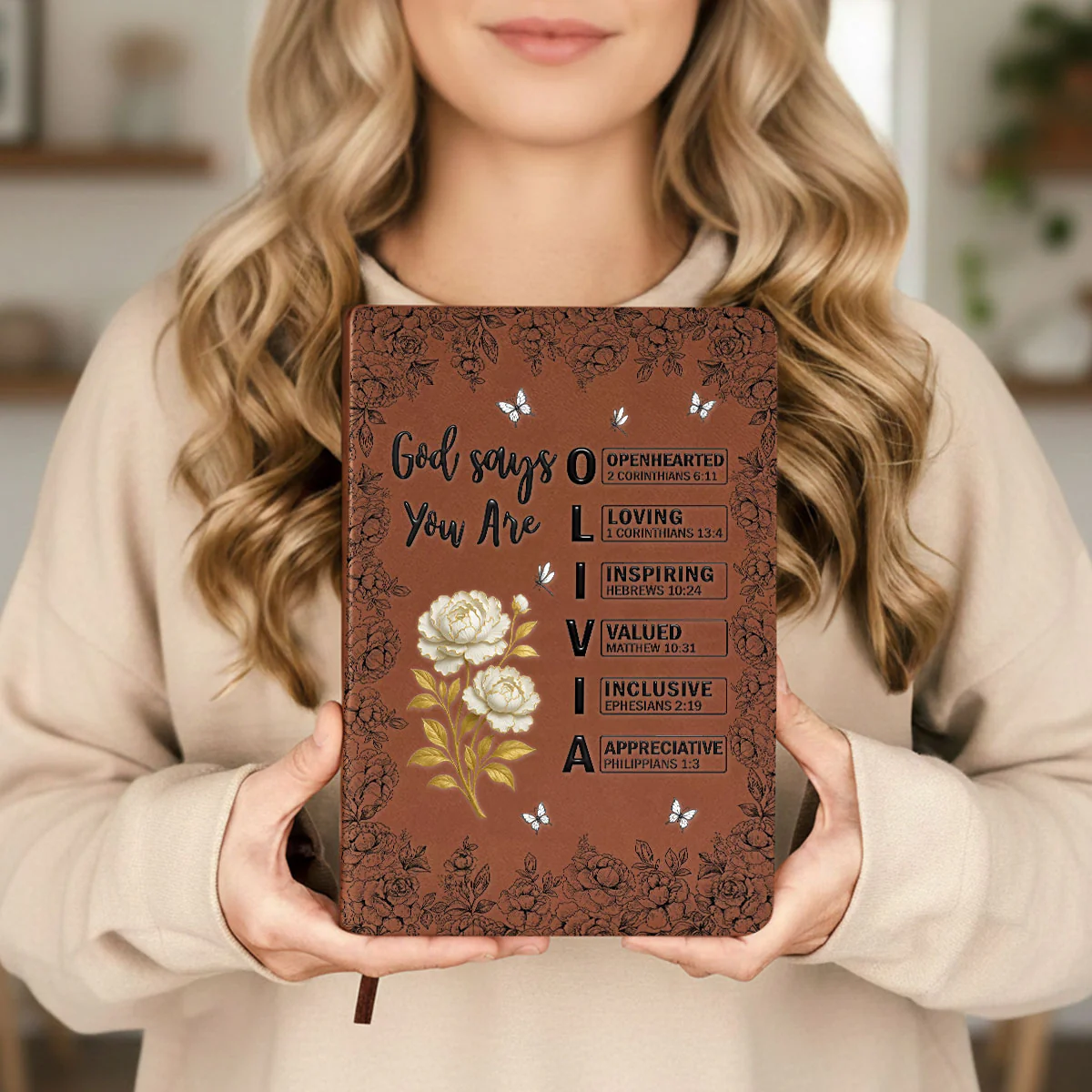 God Says You Are Bible - Personalized Custom Leather Journal - Image 5