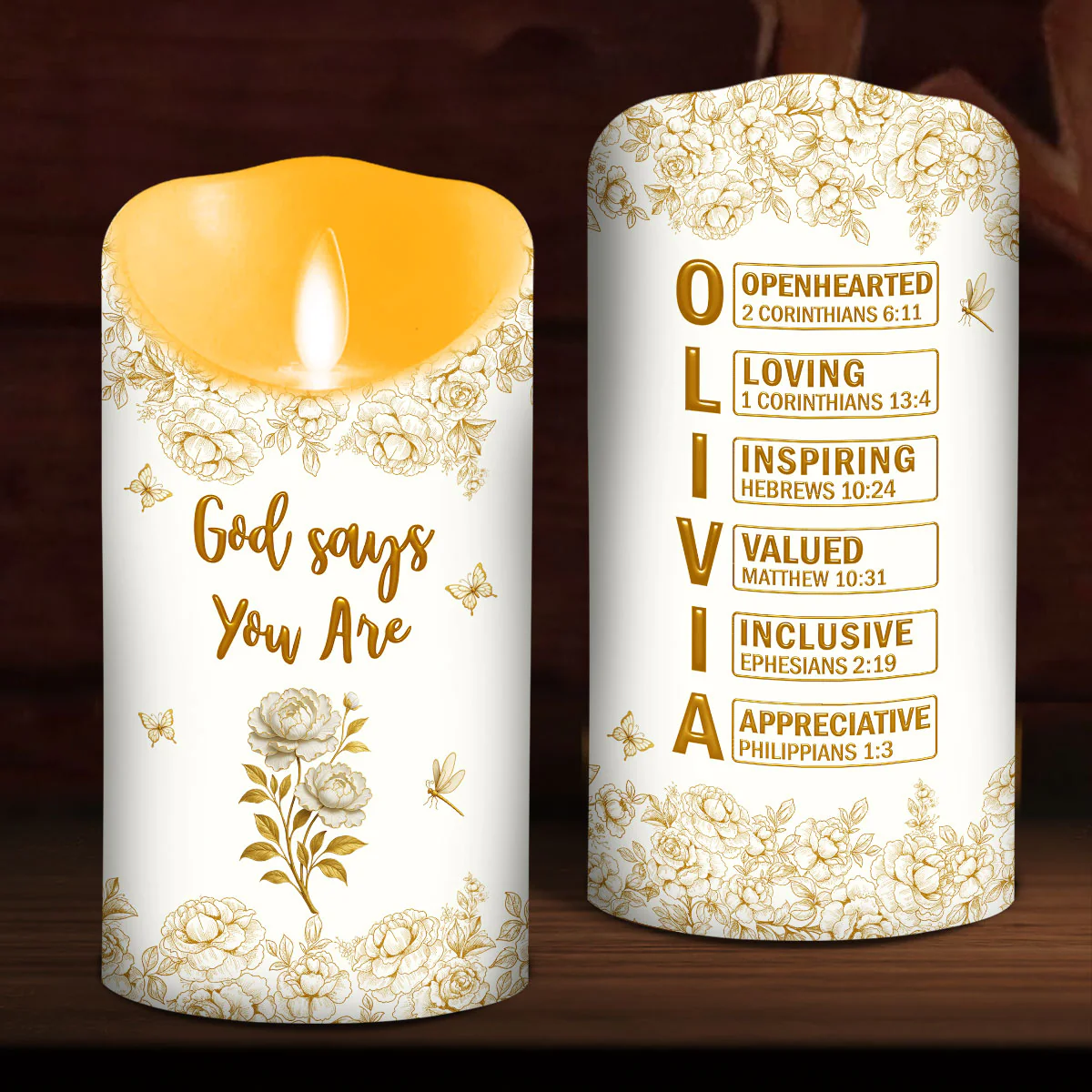 God Says You Are Bible - Personalized Custom LED Candle