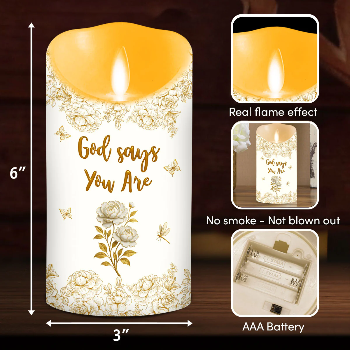 God Says You Are Bible - Personalized Custom LED Candle - Image 7