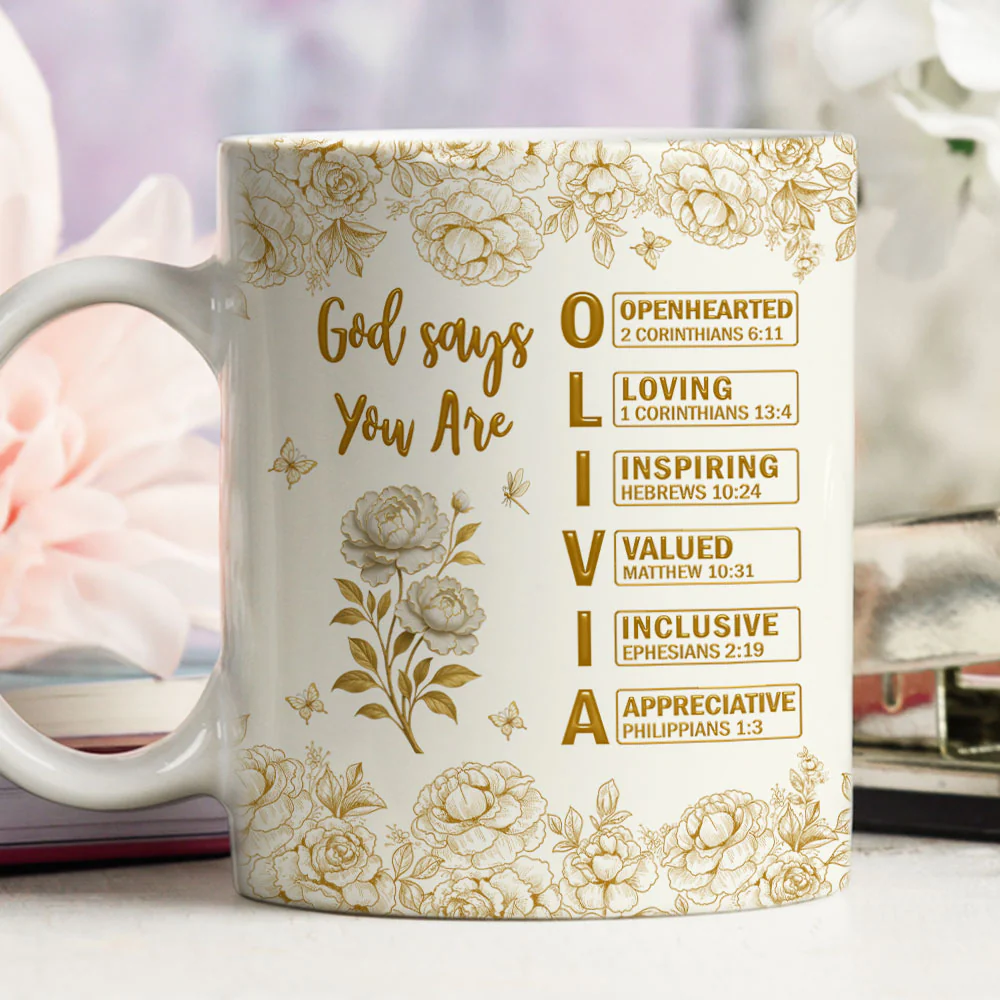 God Says You Are Bible - Personalized Custom Mug - Image 4