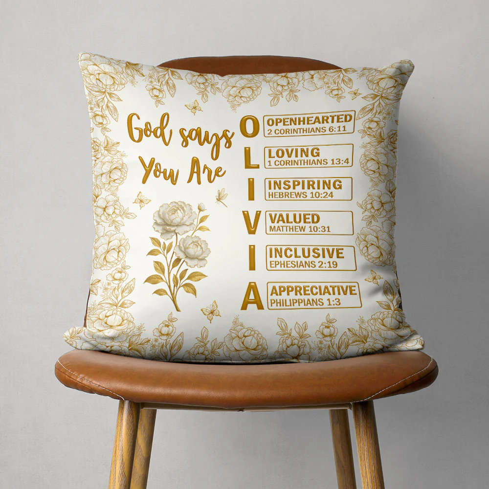 God Says You Are Bible - Personalized Custom Throw Pillow - Image 4