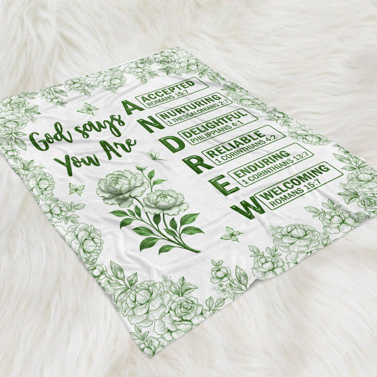 God Says You Are Bible Ver 2 - Personalized Custom Fleece Blanket - Image 2