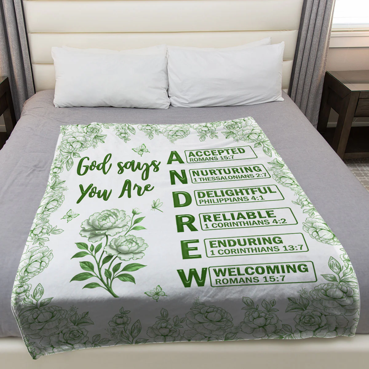 God Says You Are Bible Ver 2 - Personalized Custom Fleece Blanket - Image 3