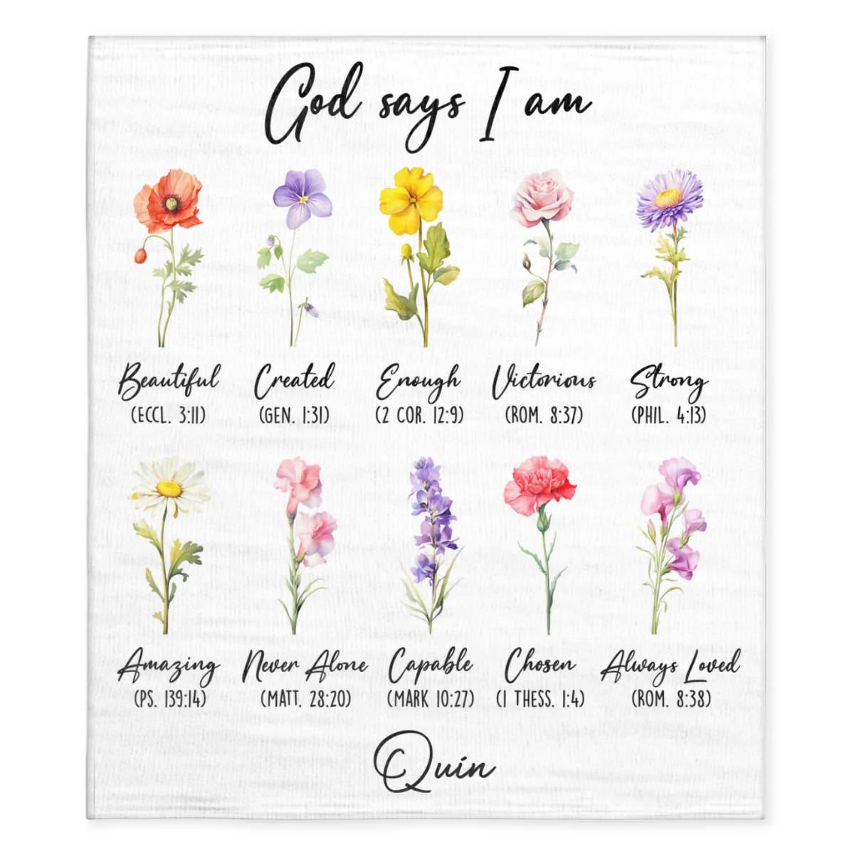 God Says You Are Flower - Personalized Custom Fleece Blanket - Image 5