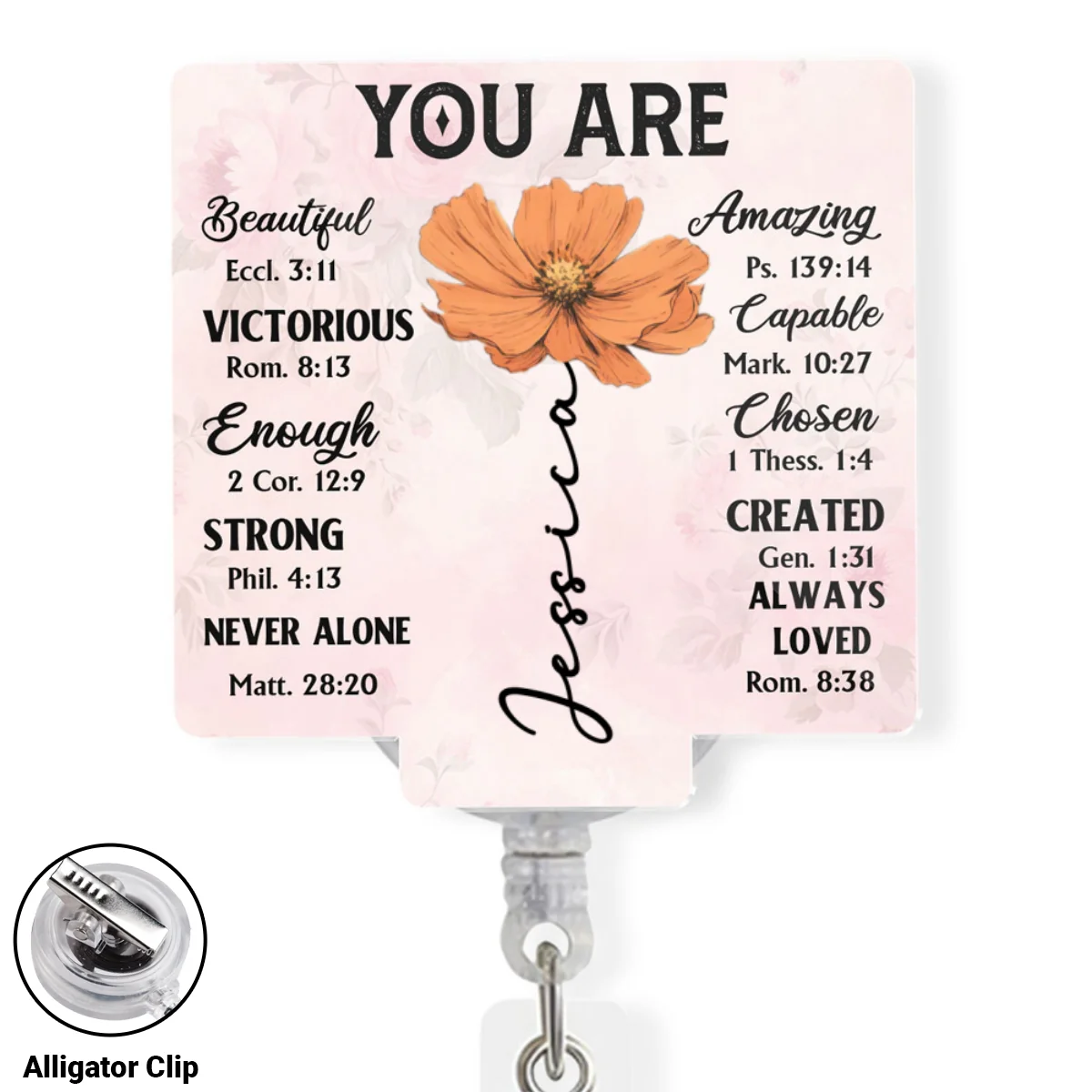 God Says You Are - Personalized Custom Acrylic Badge Reel - Image 6