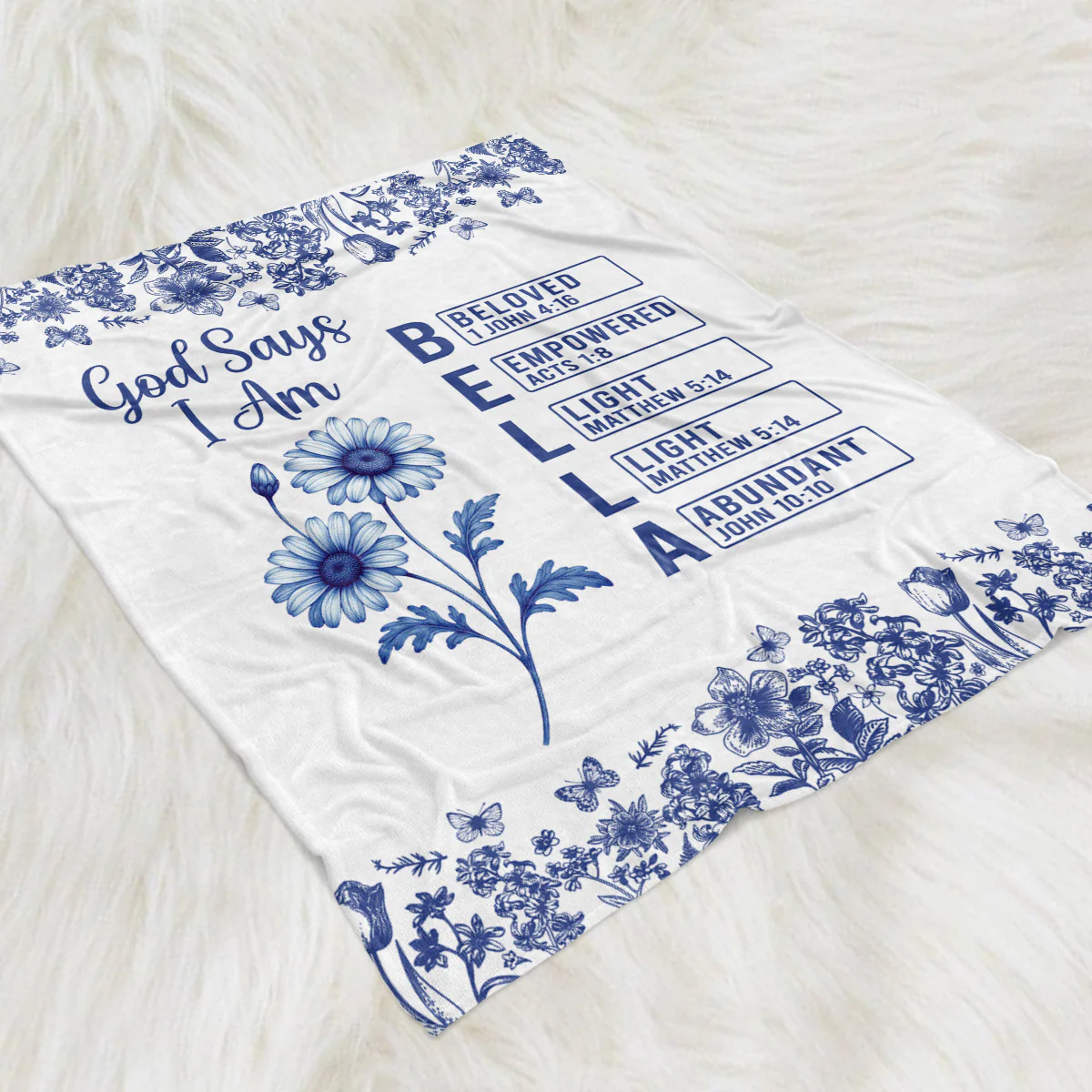 God Says You Are - Personalized Custom Fleece Blanket - Image 2