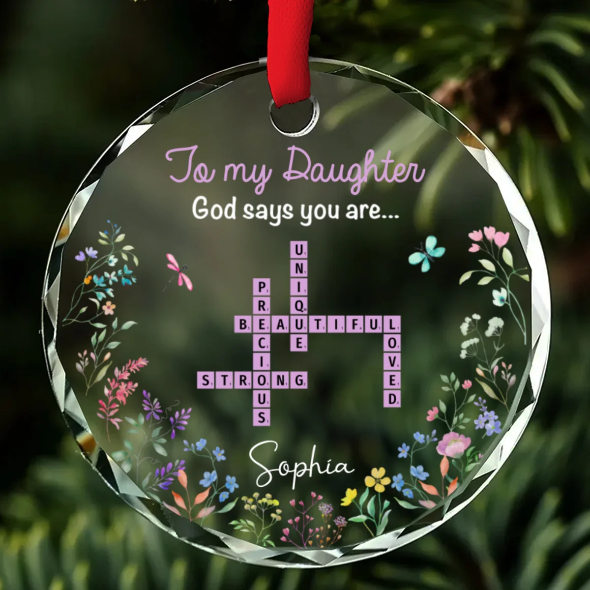 God Says You Are - Personalized Custom Glass Ornament - Image 5