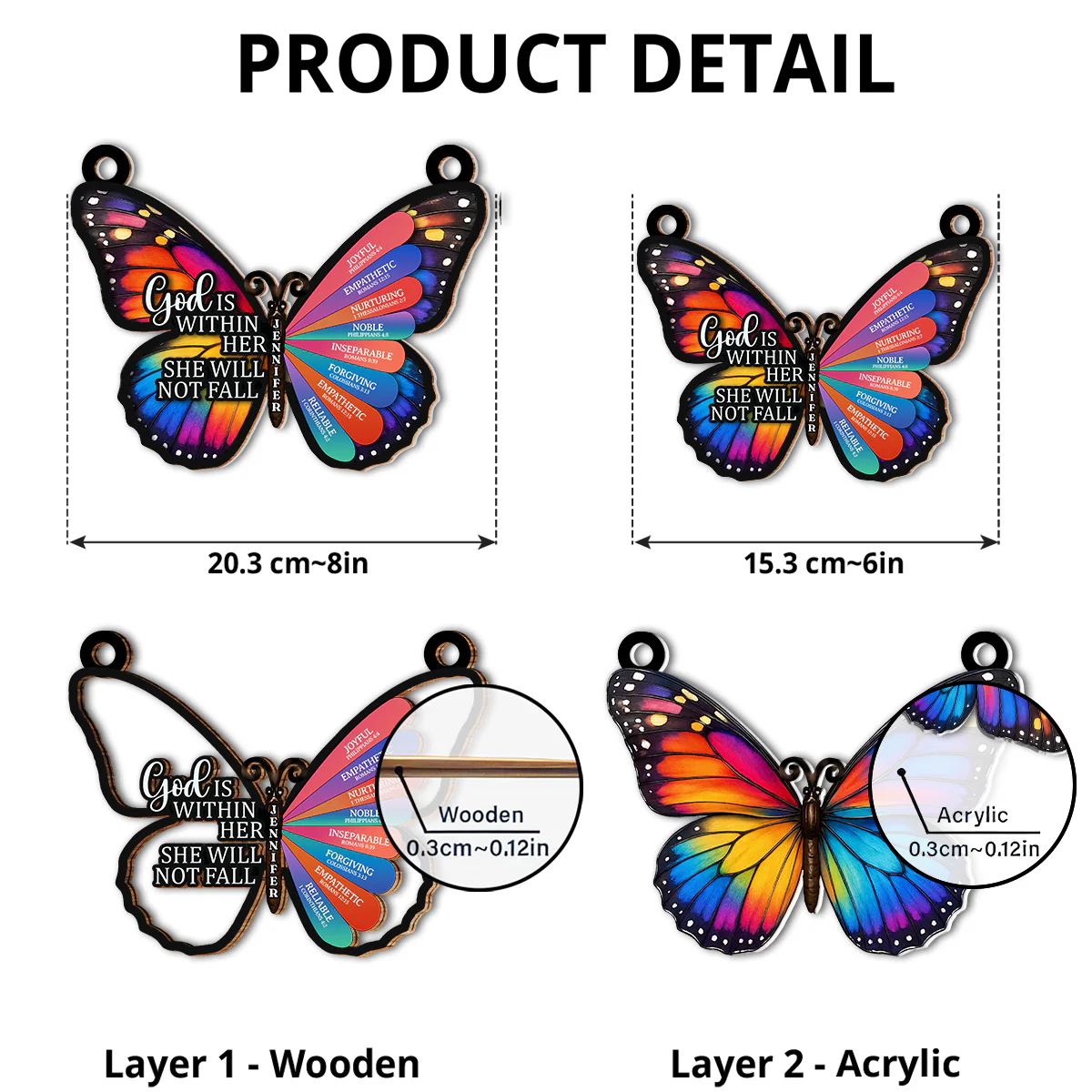 God Says You Are - Personalized Custom Suncatcher - Image 4