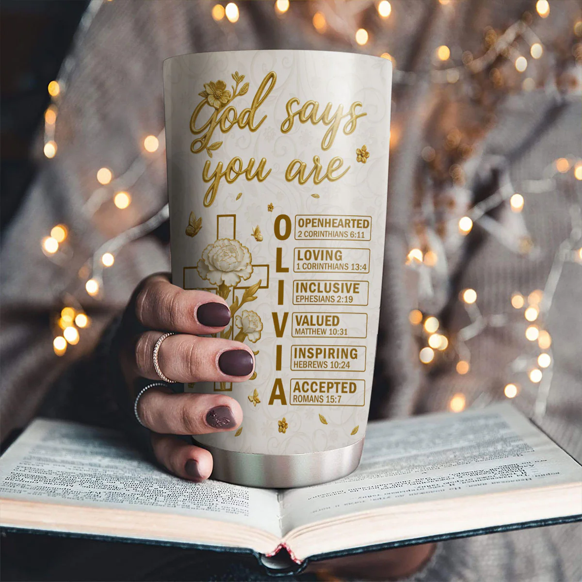 God Says You Are - Personalized Custom Tumbler - Image 2