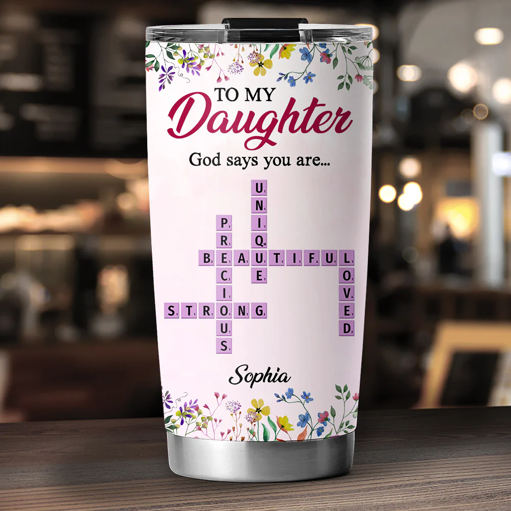 God Says You Are - Personalized Custom Tumbler - Image 4