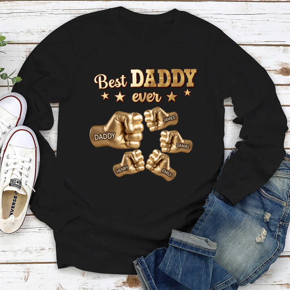 Gold Best Dad - Personalized Custom Shirt - Image 4