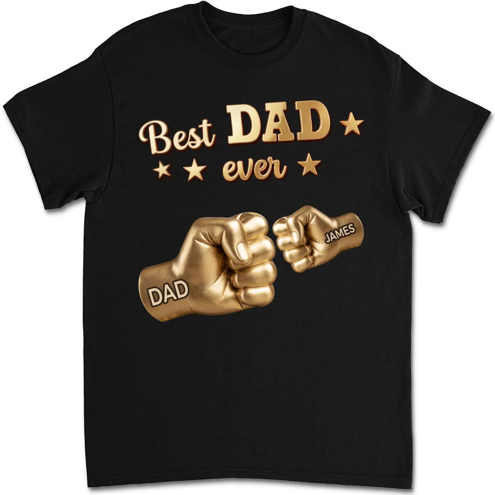 Gold Best Dad - Personalized Custom Shirt - Image 7