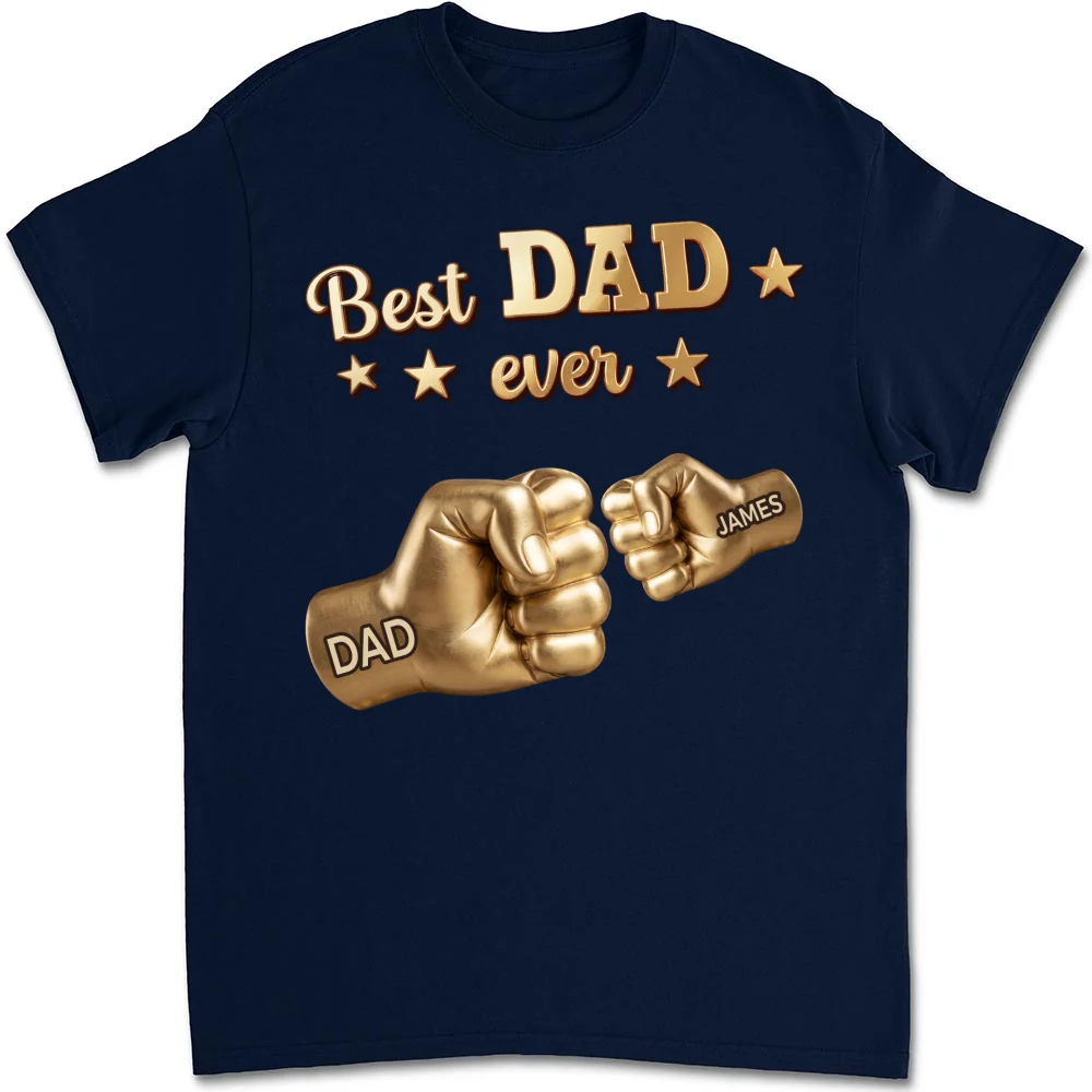 Gold Best Dad - Personalized Custom Shirt - Image 9