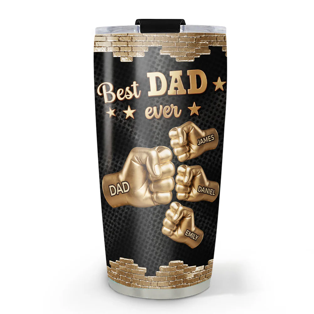 Gold Best Dad - Personalized Custom Tumbler