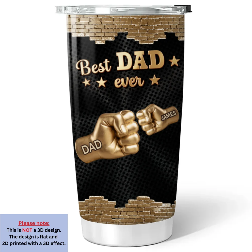 Gold Best Dad - Personalized Custom Tumbler - Image 6