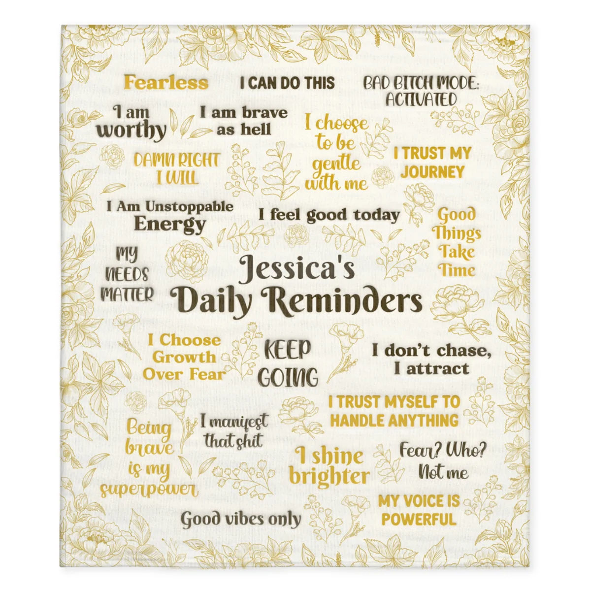 Gold Daily Reminder - Personalized Custom Fleece Blanket - Image 5