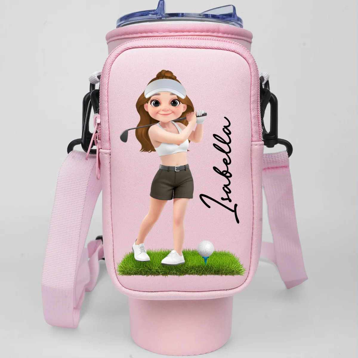 Golf Lover - Personalized Custom Water Bottle Carrier Bag - Image 13