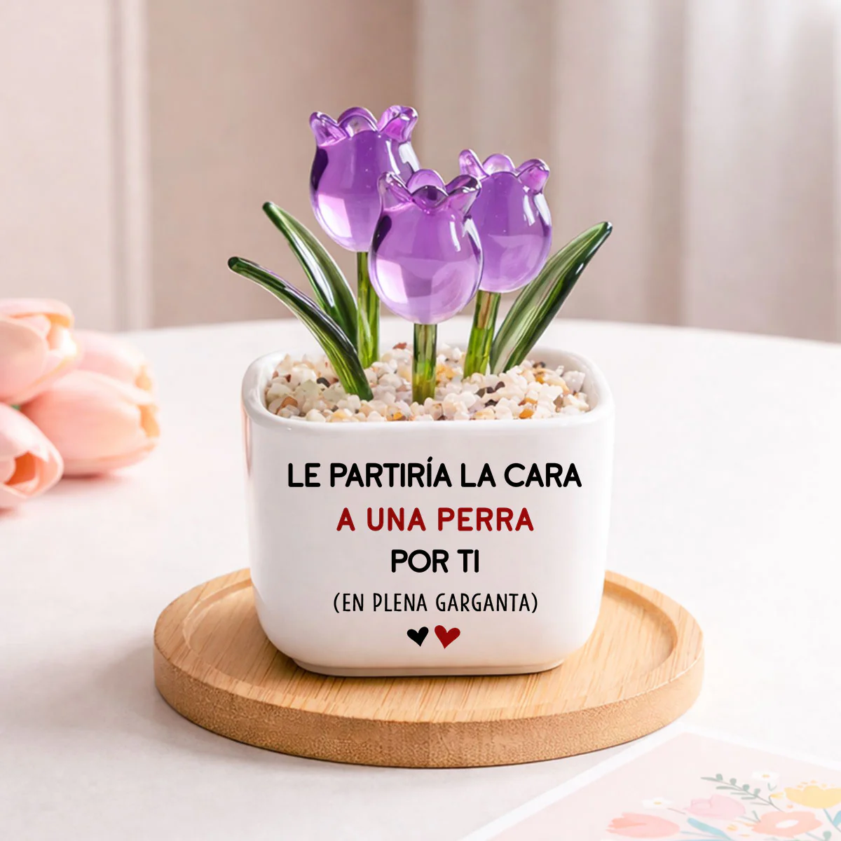 Golpearía Por Ti - Tulipanes Eternos De Vidrio Personalizados - Image 2