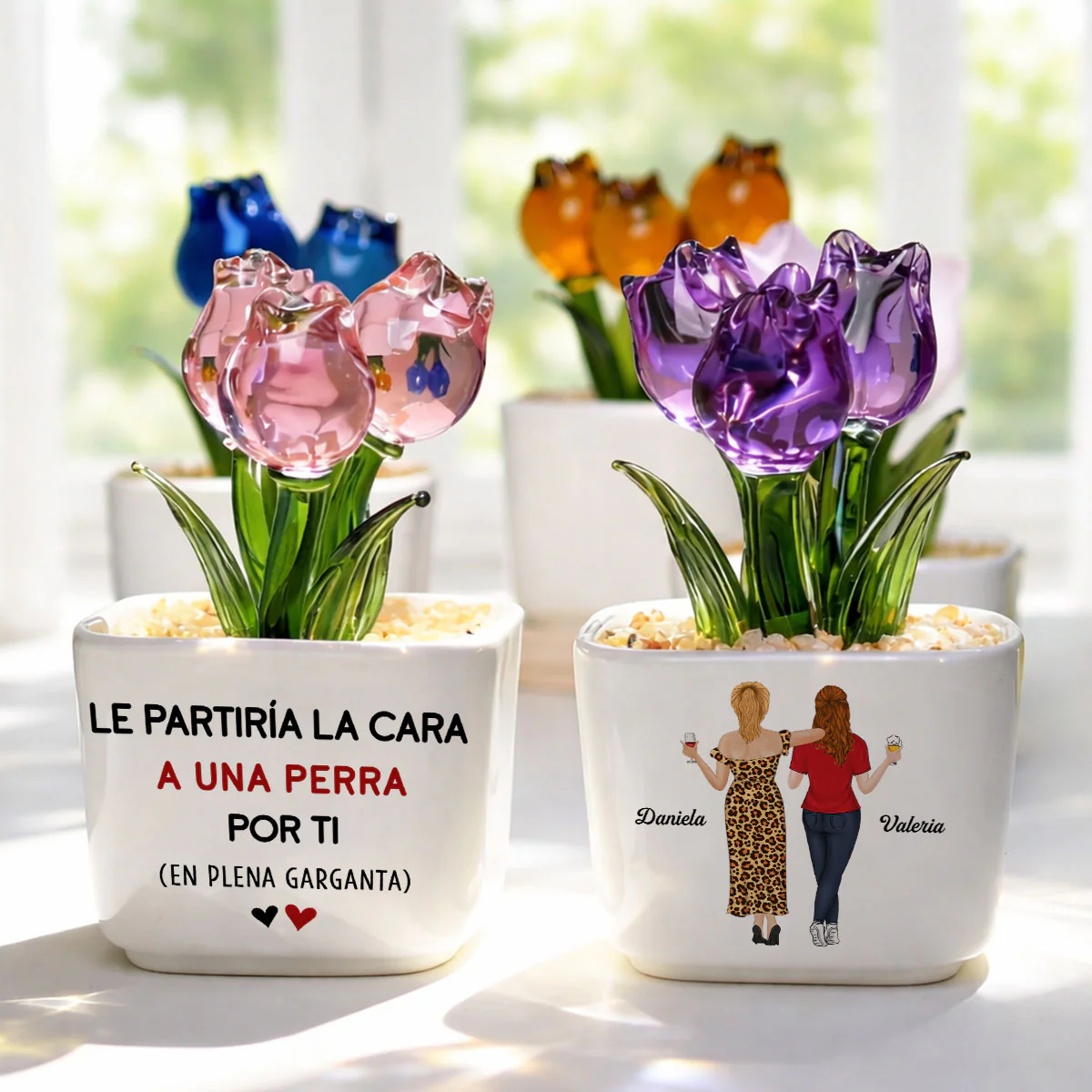Golpearía Por Ti - Tulipanes Eternos De Vidrio Personalizados - Image 4