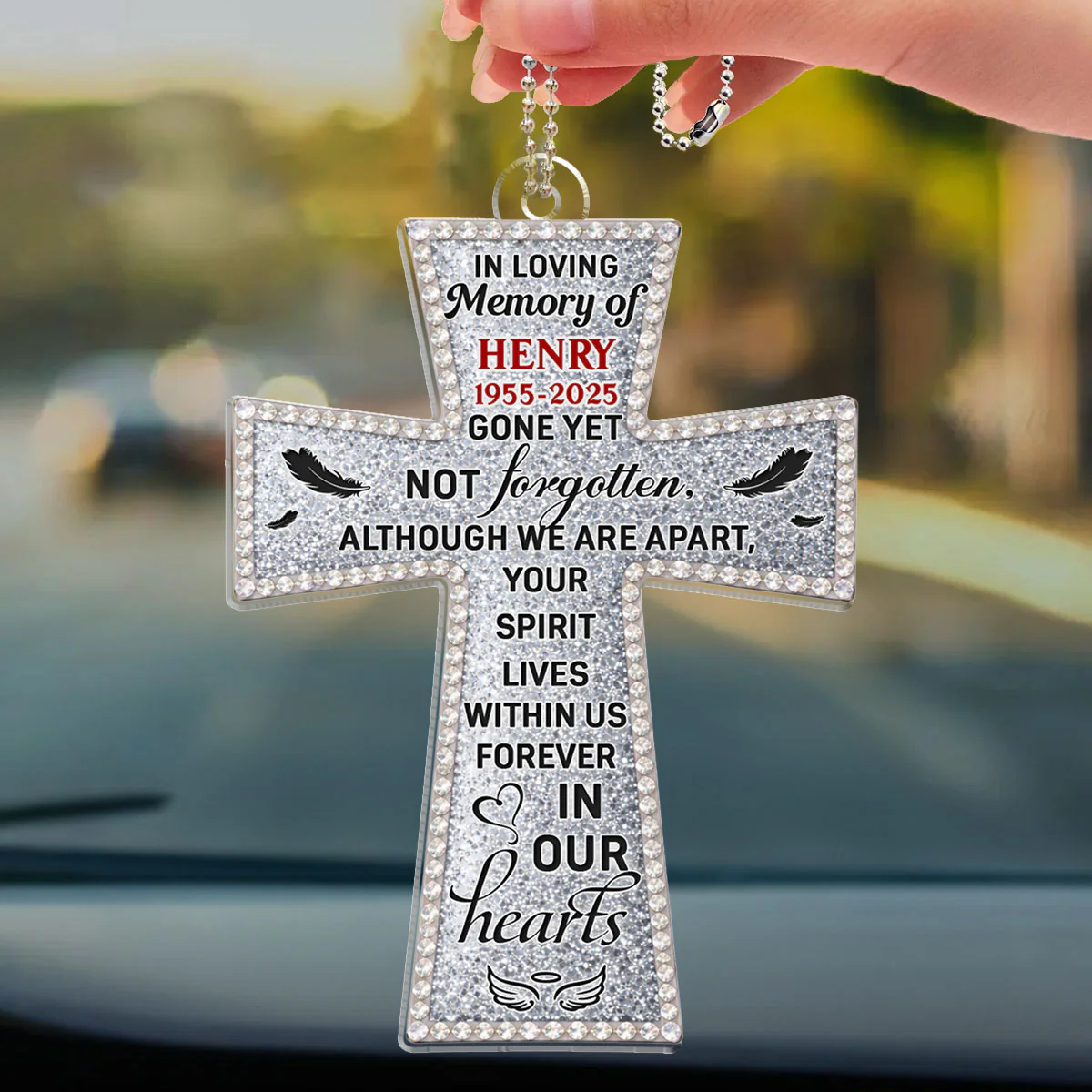 Gone Yet Not Forgotten - Personalized Custom Car Ornament - Image 4