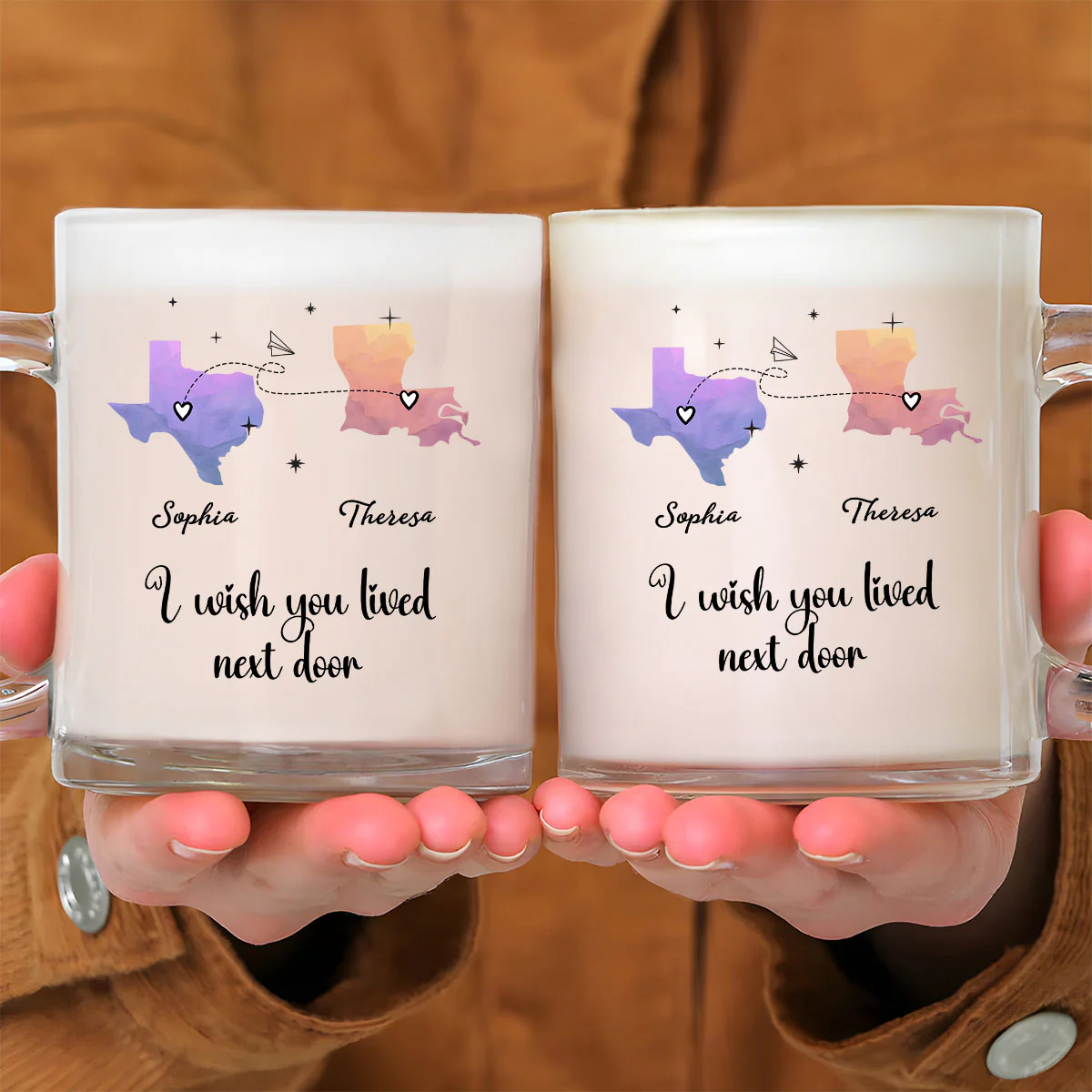 Good Friends And Good Drinks Make Life Better - Personalized Custom Glass Mug - Image 2