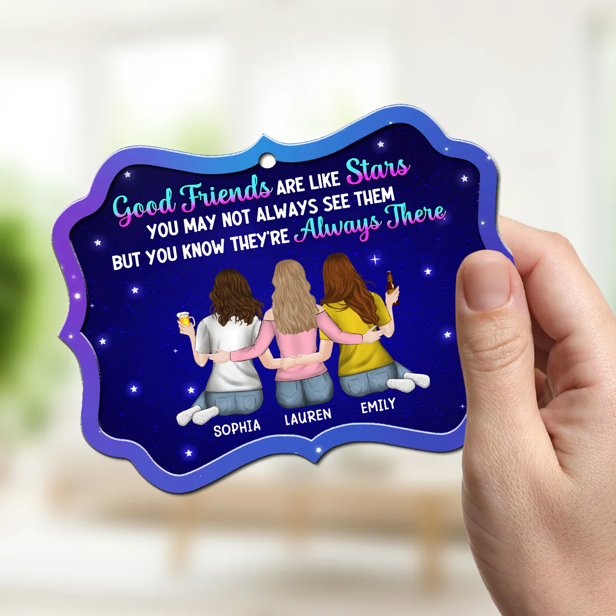 Good Friends Are Like Stars - Personalized Custom Suncatcher - Image 3