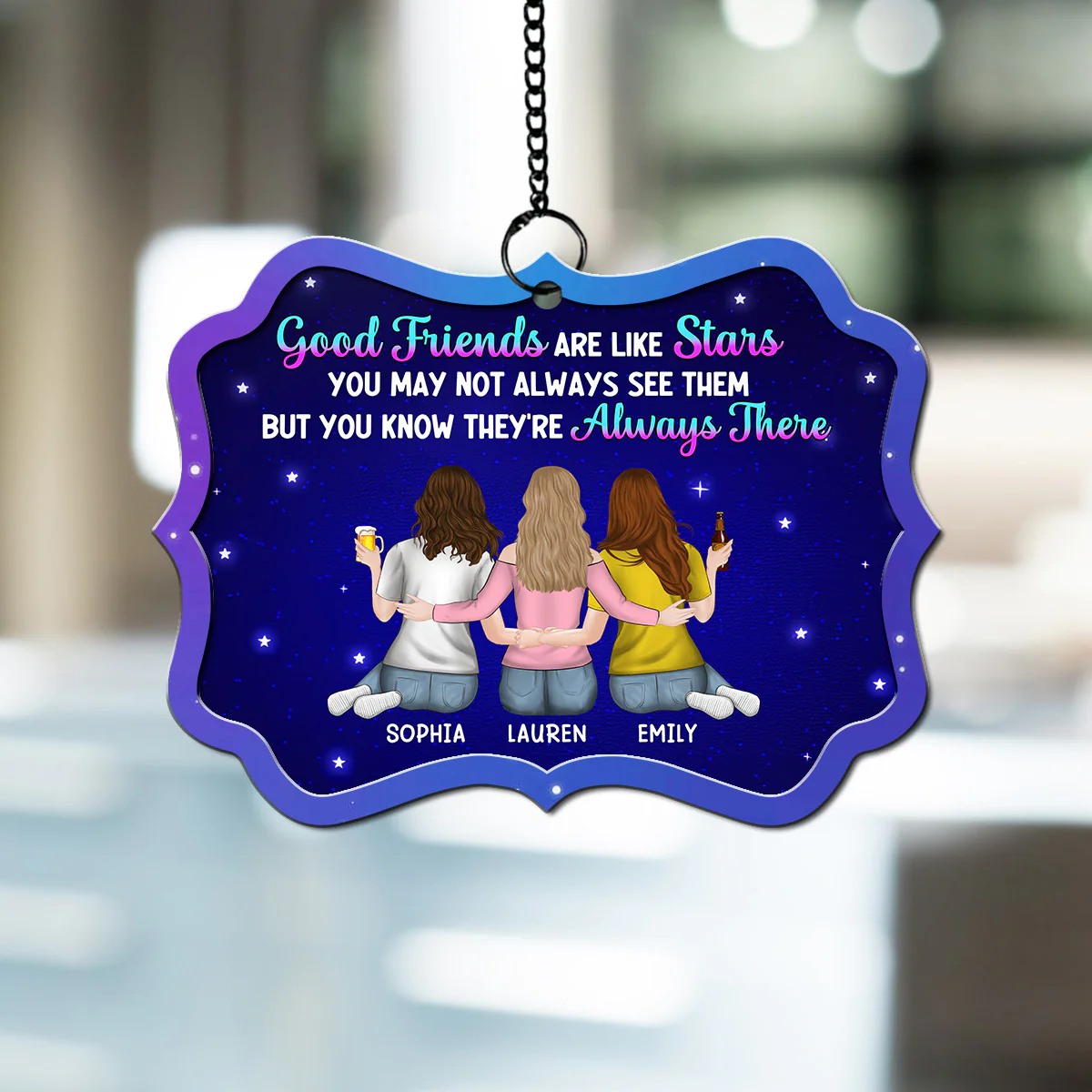 Good Friends Are Like Stars - Personalized Custom Suncatcher - Image 4
