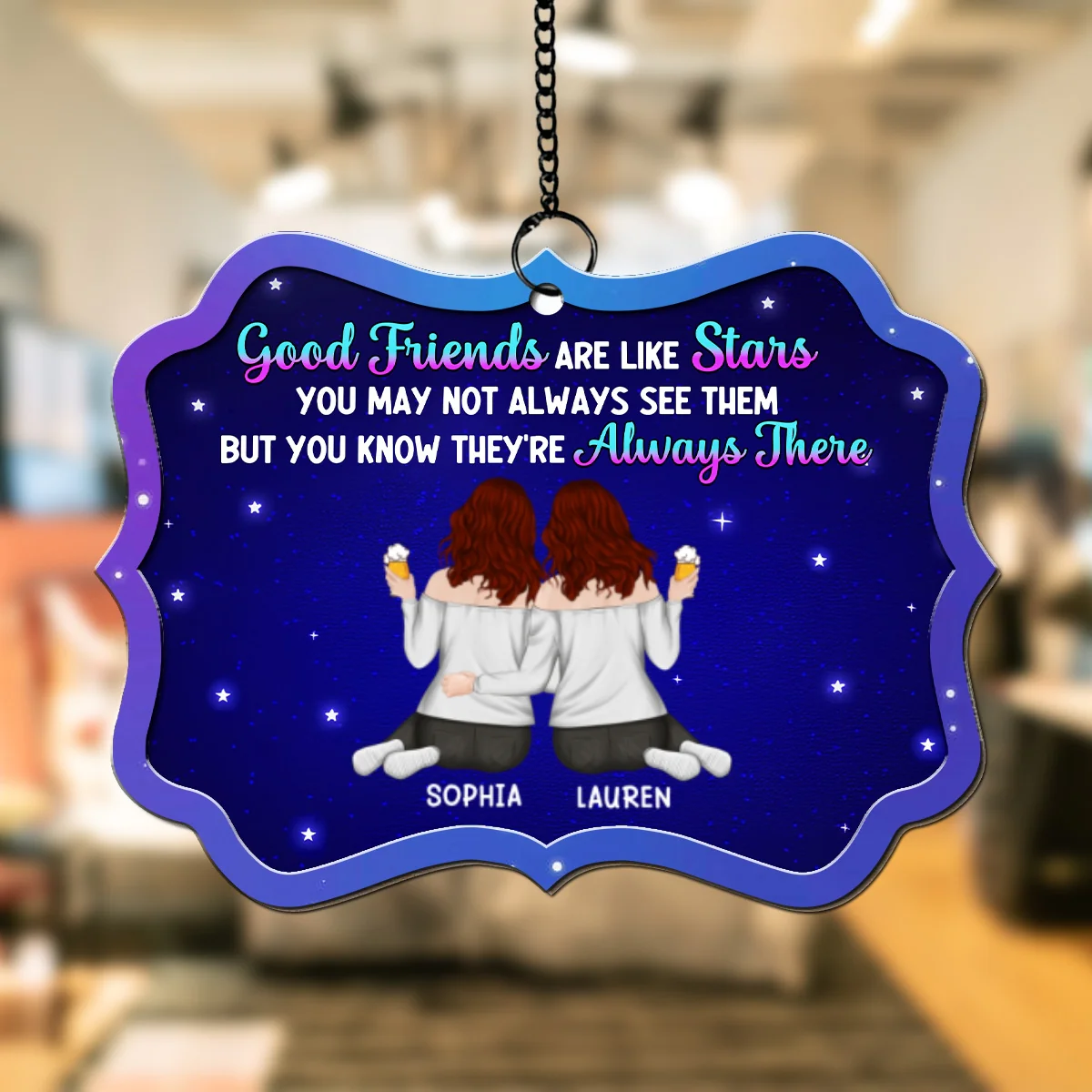 Good Friends Are Like Stars - Personalized Custom Suncatcher - Image 6