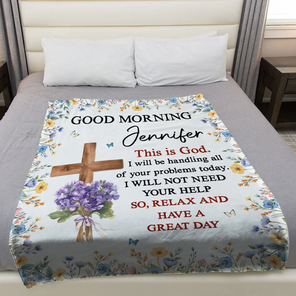 Good Morning And Good Night This Is God - Personalized Custom Fleece Blanket - Image 3