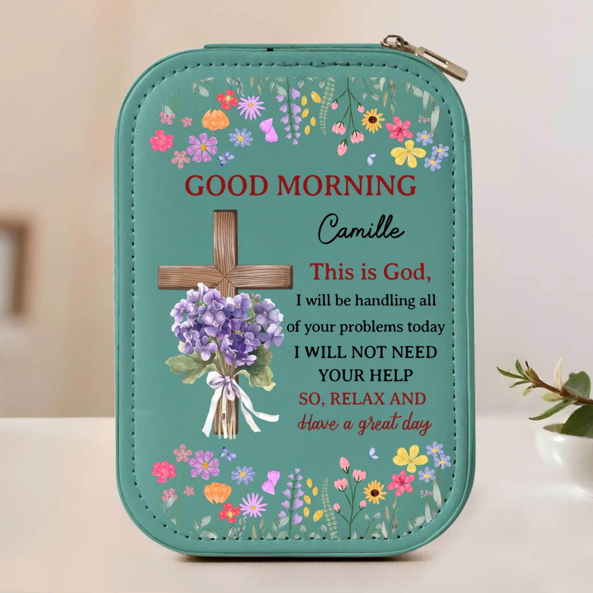 Good Morning This Is God - Personalized Custom Jewelry Box With LED Mirror - Image 2
