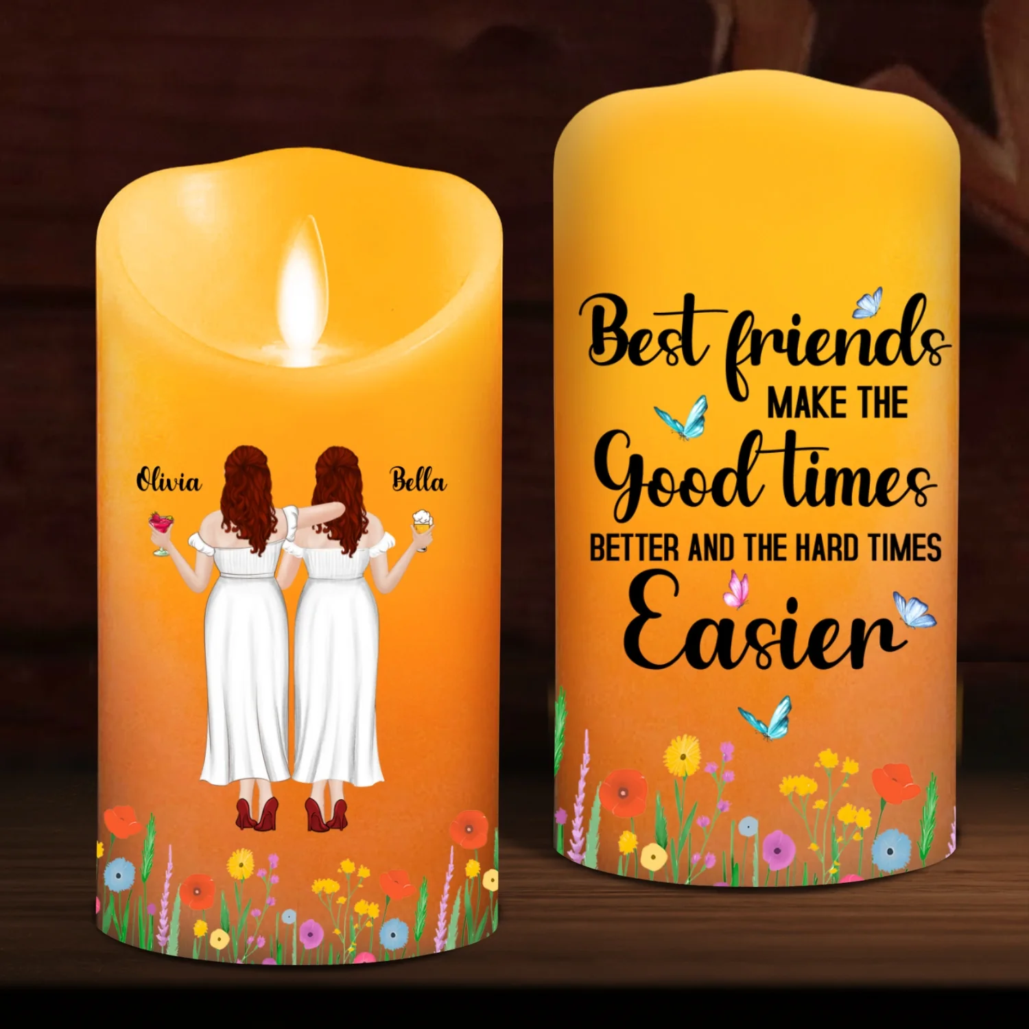 Good Times Better With Friends - Personalized Custom LED Candle - Image 6