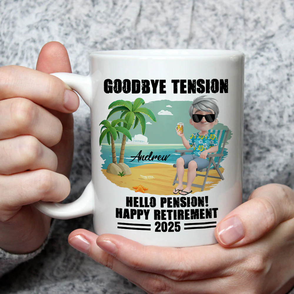 Goodbye Office Hello Paradise - Personalized Custom Coffee Mug - Image 4